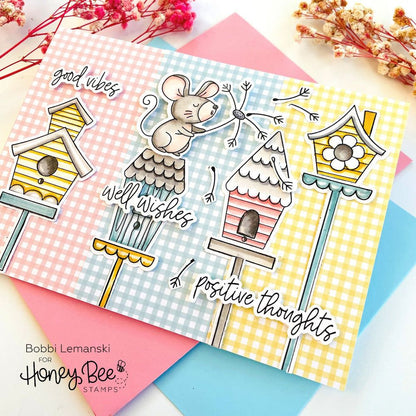 Sweet Spring Mice - 6x8 Photopolymer Stamp Set - Honey Bee Stamps