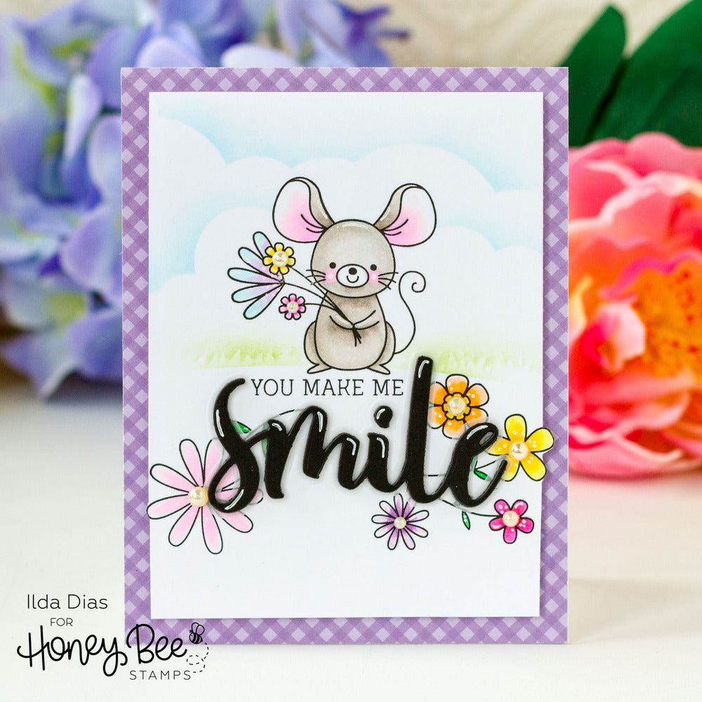 Sweet Spring Mice - 6x8 Photopolymer Stamp Set - Honey Bee Stamps