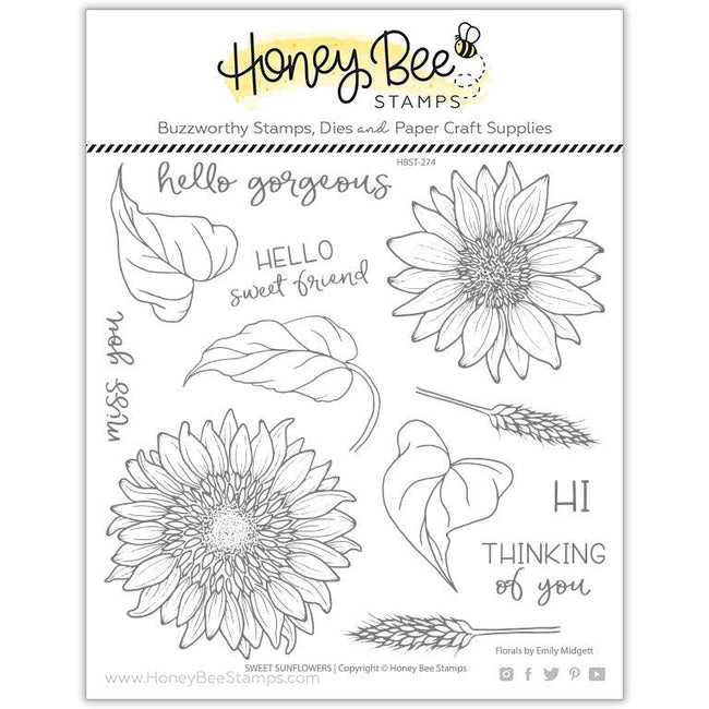 Sweet Sunflowers - 6x6 Stamp Set - Honey Bee Stamps