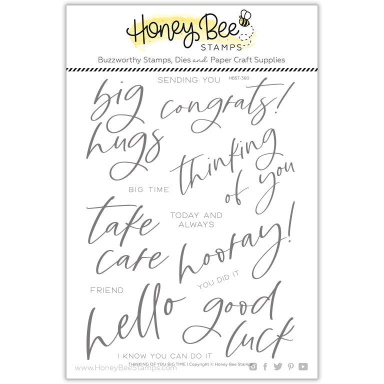 Thinking Of You Big Time - 6x8 Photopolymer Stamp Set - Honey Bee Stamps