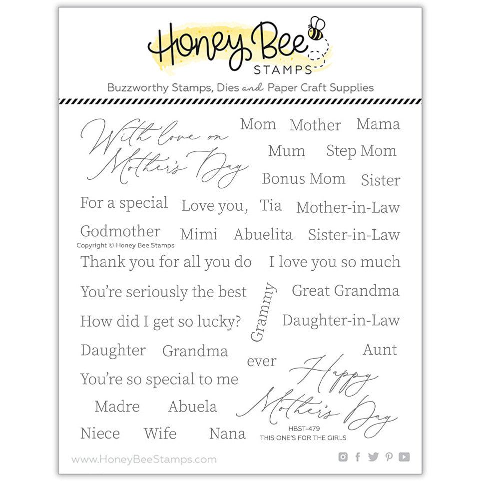 This One's For The Girls - 6x6 Photopolymer Stamp Set - Honey Bee Stamps