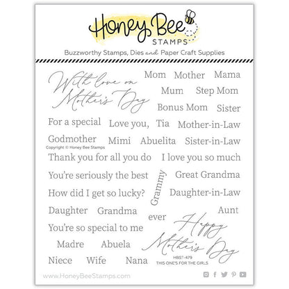 This One's For The Girls - 6x6 Photopolymer Stamp Set - Honey Bee Stamps