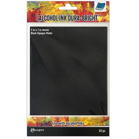 Tim Holtz Alcohol Ink Dura - Bright - Black Opaque Matte 10/pkg 5x7" - Honey Bee Stamps
