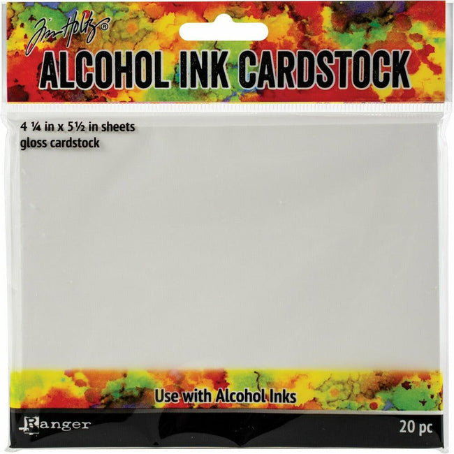 Tim Holtz Alcohol Ink Gloss Cardstock - 4 1/4" x 5 1/2" 20pkg - Honey Bee Stamps