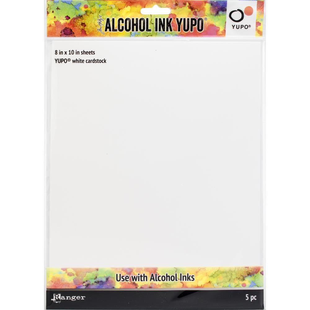 Tim Holtz Alcohol Ink White Yupo Cardstock Paper - 86lb 5/pkg 8x10" - Honey Bee Stamps