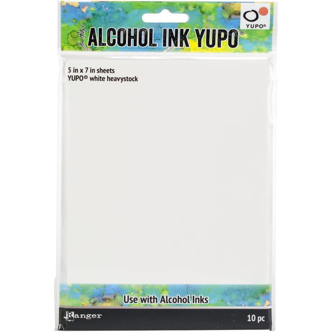 Tim Holtz Alcohol Ink White Yupo Heavystock Paper - 144lb 10/pkg 5x7" - Honey Bee Stamps