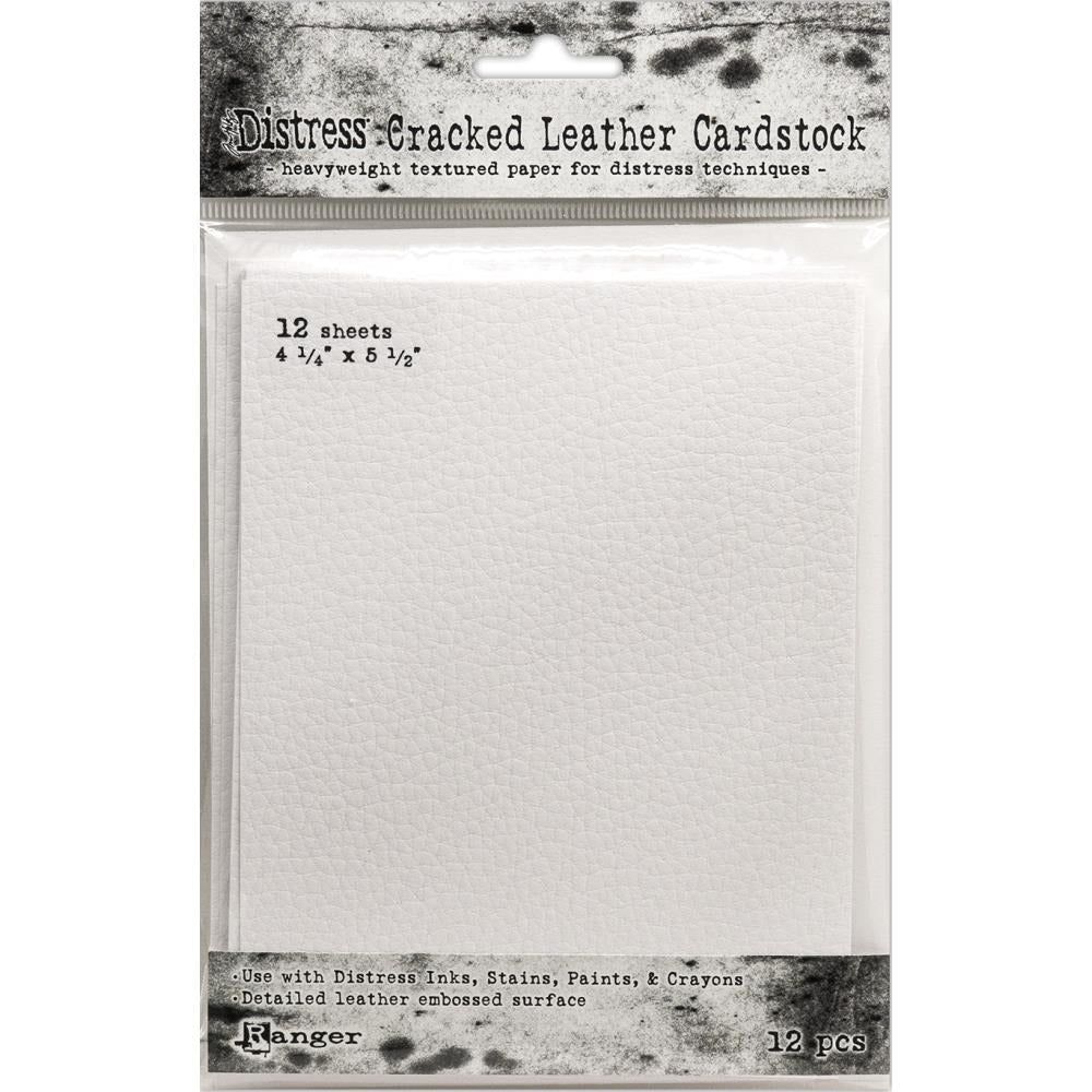 Tim Holtz Distress Cracked Leather Cardstock - 12 Pack - A2 Size 4.25" x 5.5" - Honey Bee Stamps