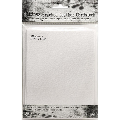 Tim Holtz Distress Cracked Leather Cardstock - 12 Pack - A2 Size 4.25" x 5.5" - Honey Bee Stamps