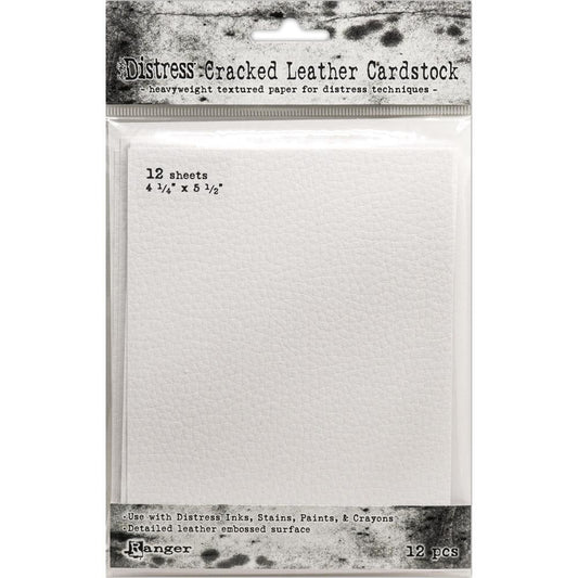 Tim Holtz Distress Cracked Leather Cardstock - 12 Pack - A2 Size 4.25" x 5.5" - Honey Bee Stamps