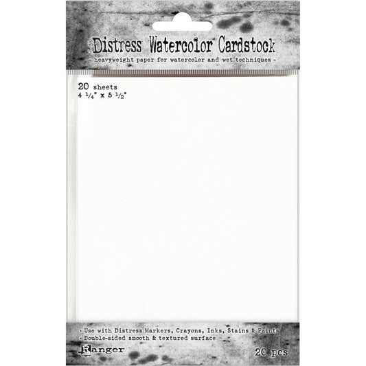Tim Holtz Distress Watercolor Cardstock 20/pkg 4.25" X 5.5" - A2 Sheets - Honey Bee Stamps
