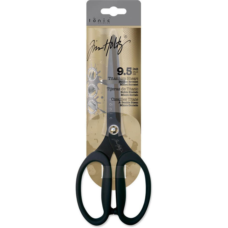 Tim Holtz Non-Stick Titanium Micro Serrated Scissors 9.5" - Honey Bee Stamps