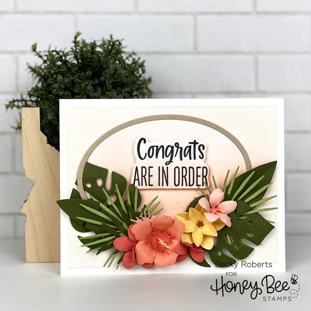 Tropical Bouquets - Honey Cuts - Stand - Alone Dies - Honey Bee Stamps