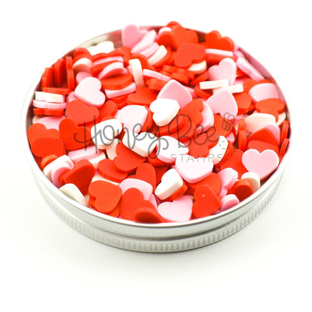 True Love - Red, Pink and White Clay Hearts - Honey Bee Stamps