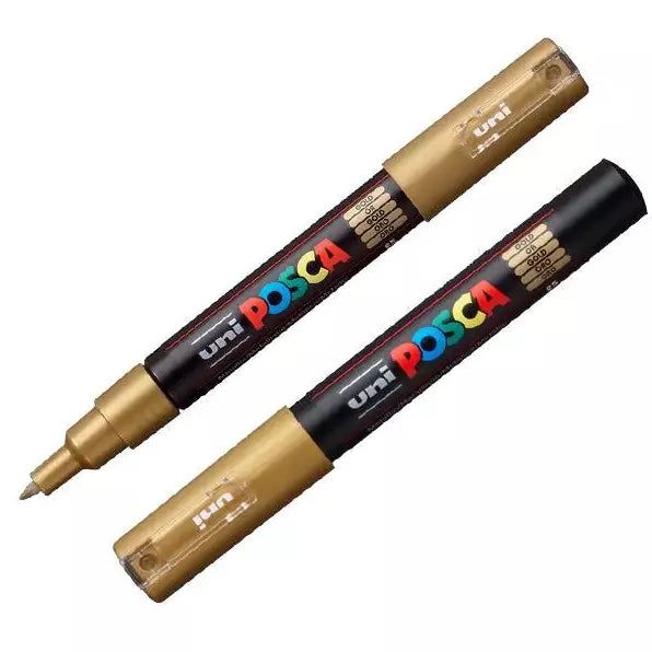 Uni Posca - PC - 1M - Gold Extra - Fine Bullet Tip Acrylic Paint Pen - Honey Bee Stamps