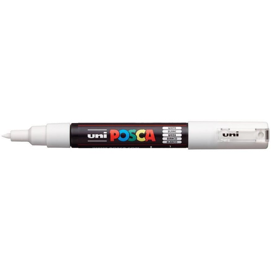 Uni Posca - PC - 1M - White Extra - Fine Bullet Tip Acrylic Paint Pen - Honey Bee Stamps