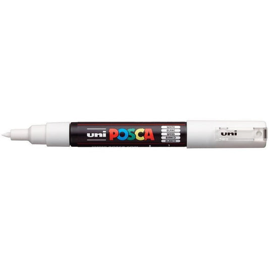 Uni Posca - PC - 1M - White Extra - Fine Bullet Tip Acrylic Paint Pen - Honey Bee Stamps