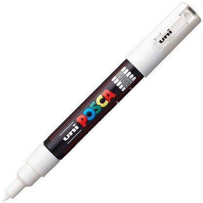 Uni Posca - PC - 1M - White Extra - Fine Bullet Tip Acrylic Paint Pen - Honey Bee Stamps