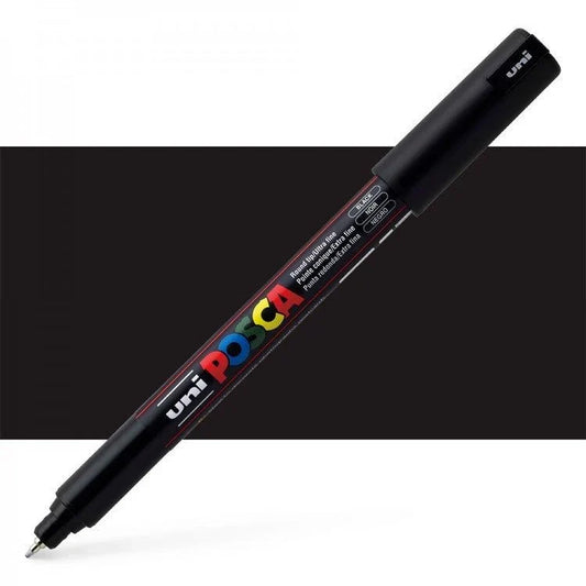 Uni Posca - PC - 1MR - Black Extra - Fine Pin Tip Acrylic Paint Pen - Honey Bee Stamps