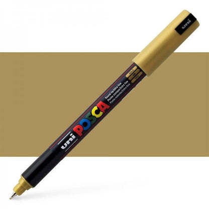 Uni Posca - PC - 1MR - Gold Extra - Fine Pin Tip Acrylic Paint Pen - Honey Bee Stamps