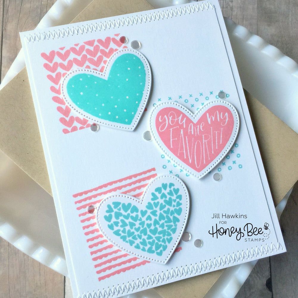 Valentine Patterns - 4x4 Stamp Set - Honey Bee Stamps