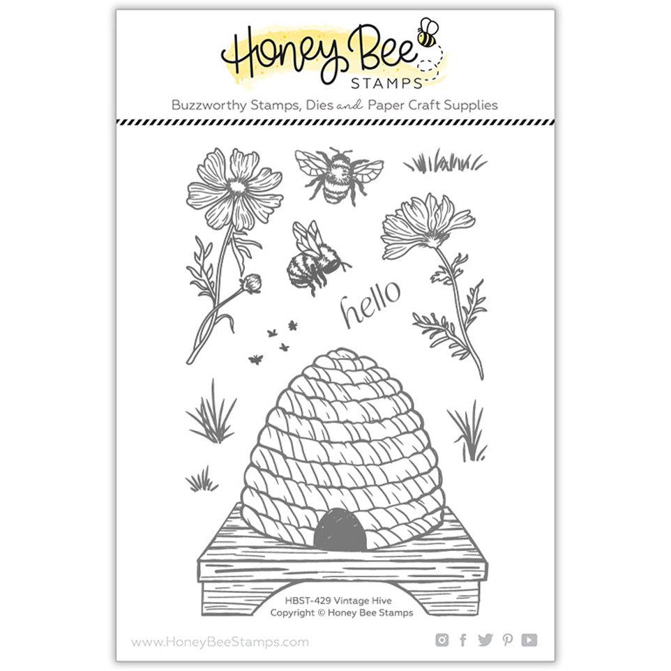 Vintage Hive - 4x6 Photopolymer Stamp Set - Honey Bee Stamps