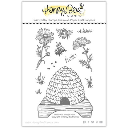 Vintage Hive - 4x6 Photopolymer Stamp Set - Honey Bee Stamps