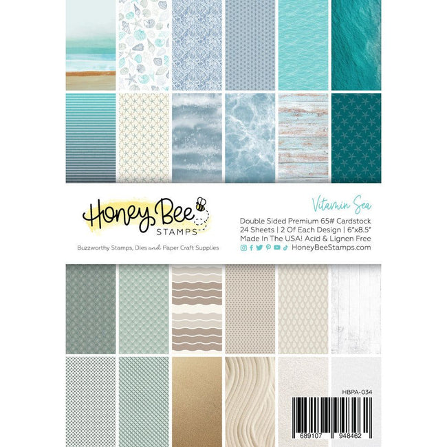 Vitamin Sea Paper Pad 6x8.5 - 24 Double Sided Sheets - Honey Bee Stamps