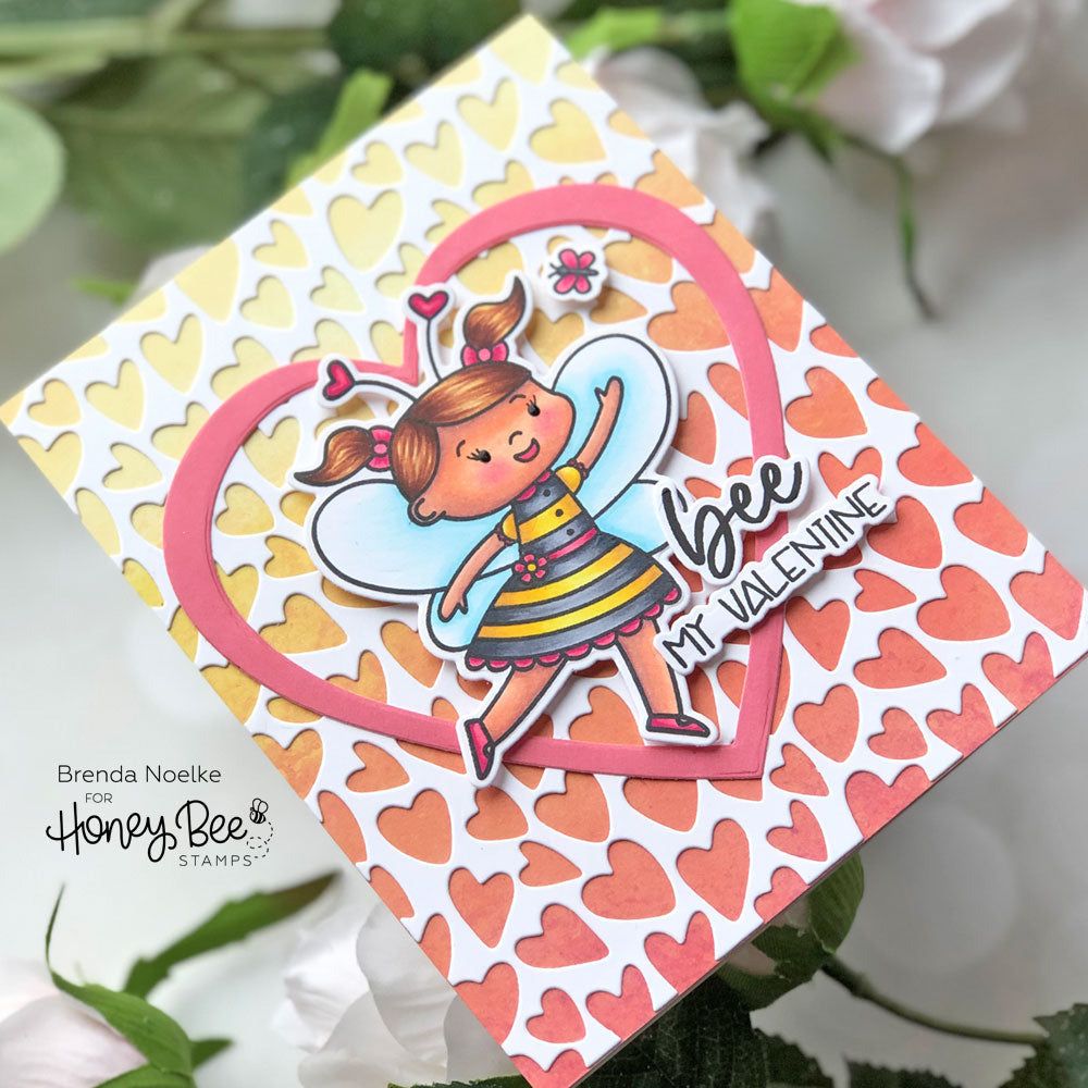 Whimsical Hearts A2 Cover Plate - Honey Cuts - Honey Bee Stamps