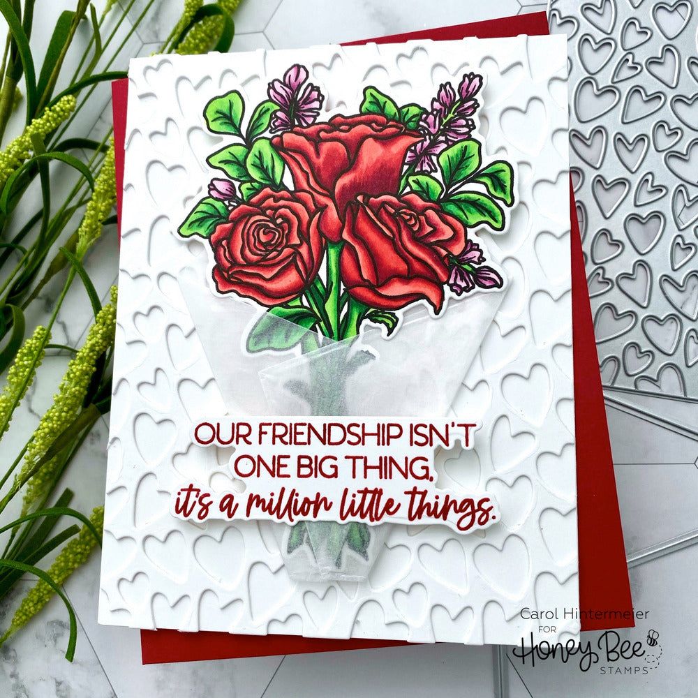 Whimsical Hearts A2 Cover Plate - Honey Cuts - Stand - Alone Dies - Retiring - Honey Bee Stamps