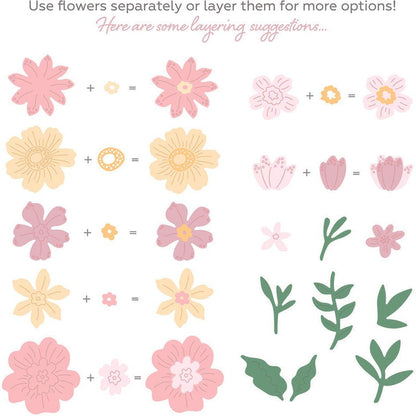 Whimsical Spring Flowers - Honey Cuts - Stand - Alone Dies - Honey Bee Stamps