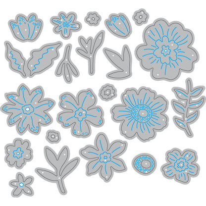 Whimsical Spring Flowers - Honey Cuts - Stand - Alone Dies - Honey Bee Stamps