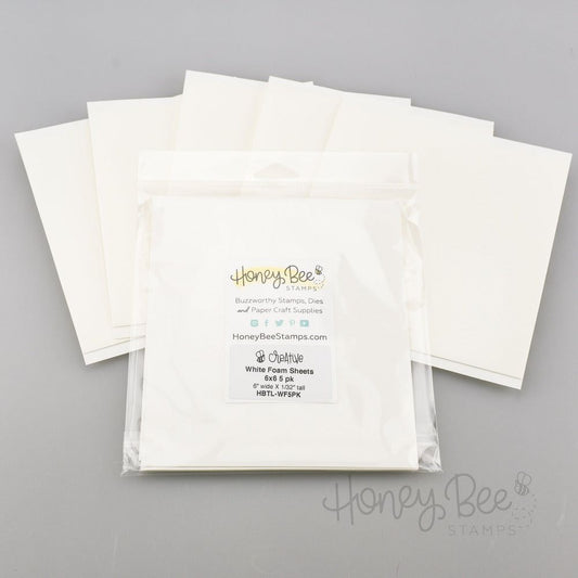 White Foam Sheets - 6"x6" 5pk - Honey Bee Stamps