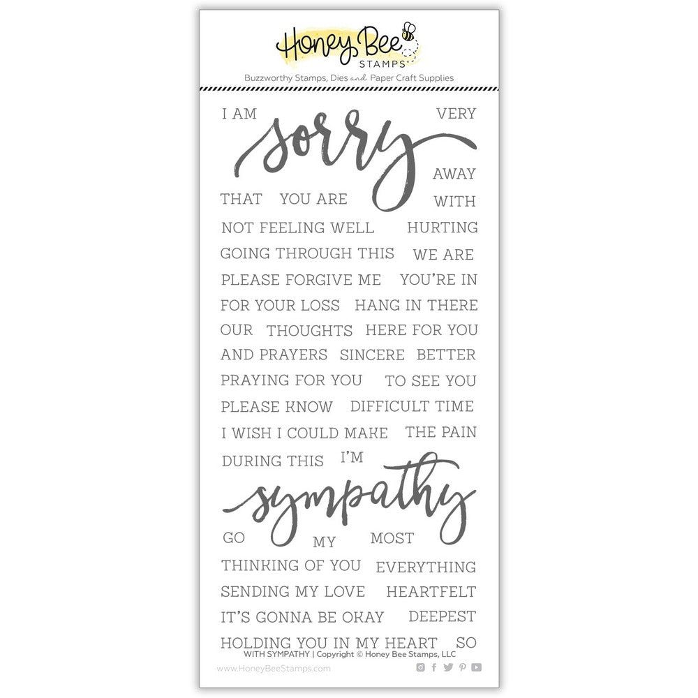 With Sympathy - 4x8 Photopolymer Stamp Set - Honey Bee Stamps