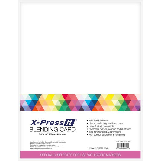 X - Press It Blending Card - 8.5 x 11" - 25 Pkg - Honey Bee Stamps