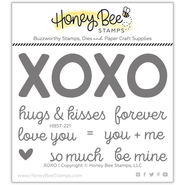 XOXO - 3x4 Photopolymer Stamp Set - Retiring - Honey Bee Stamps
