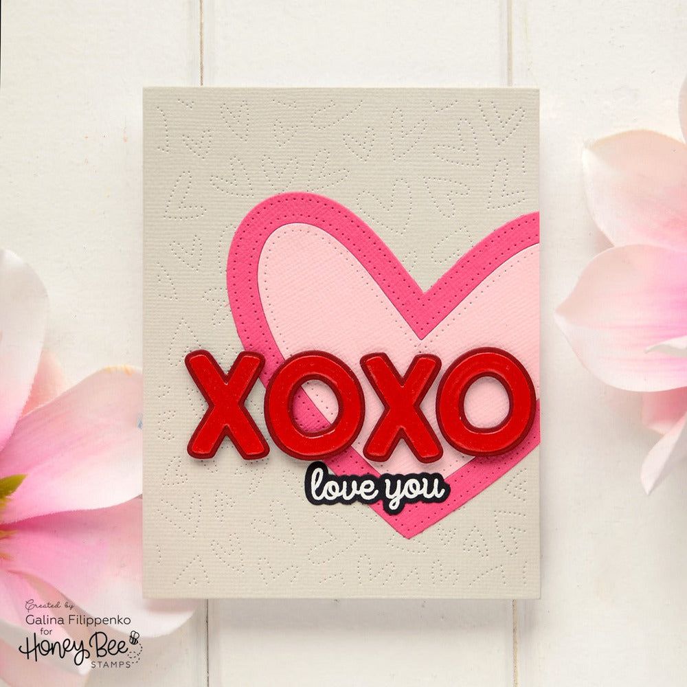 XOXO - 3x4 Photopolymer Stamp Set - Retiring - Honey Bee Stamps