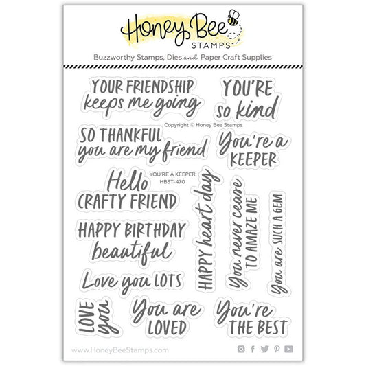 You're A Keeper - 5x6 Photopolymer Stamp Set - Honey Bee Stamps