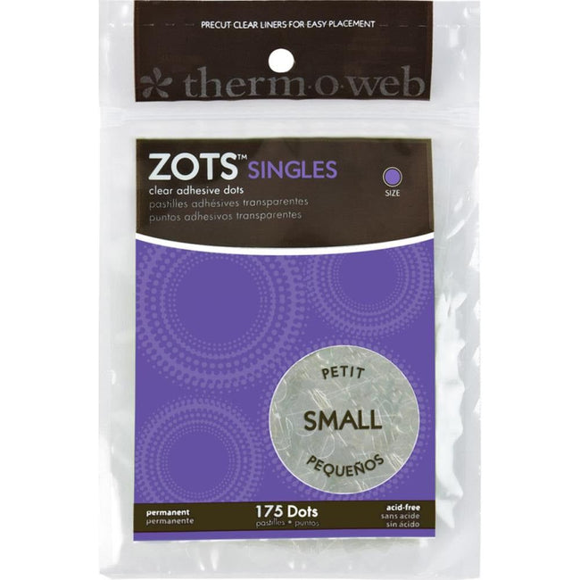 Zots Singles Small Clear Adhesive Dots - 3/16" 175 pk - Honey Bee Stamps